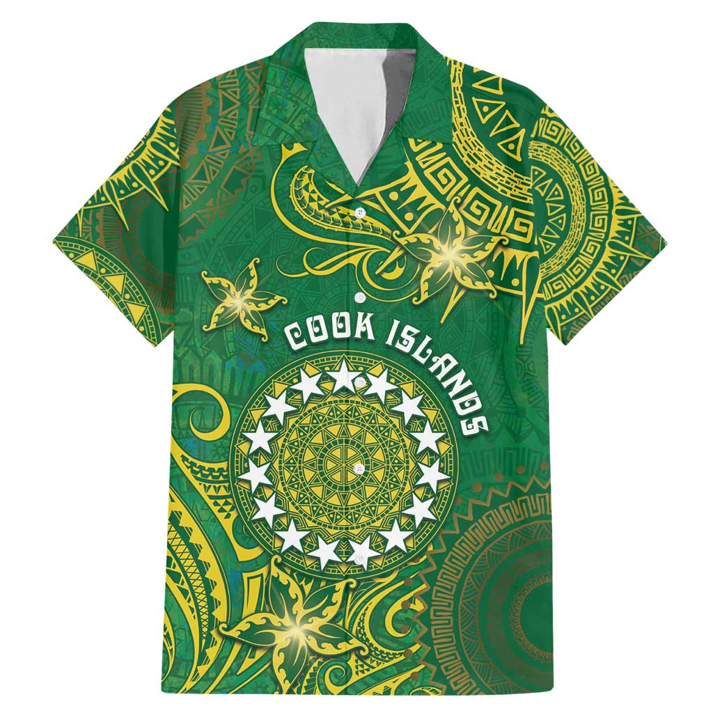 Personalised Cook Islands Family Matching Mermaid Dress and Hawaiian Shirt Hibiscus Polynesian Tribal Pattern