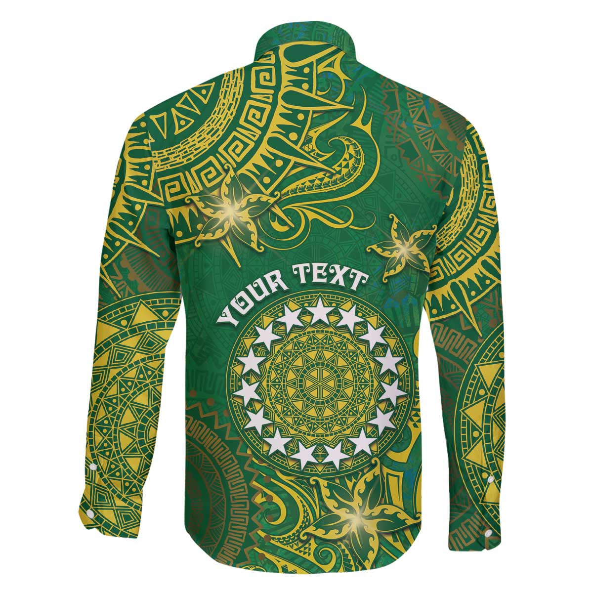 Personalised Cook Islands Family Matching Off The Shoulder Long Sleeve Dress and Hawaiian Shirt Hibiscus Polynesian Tribal Pattern