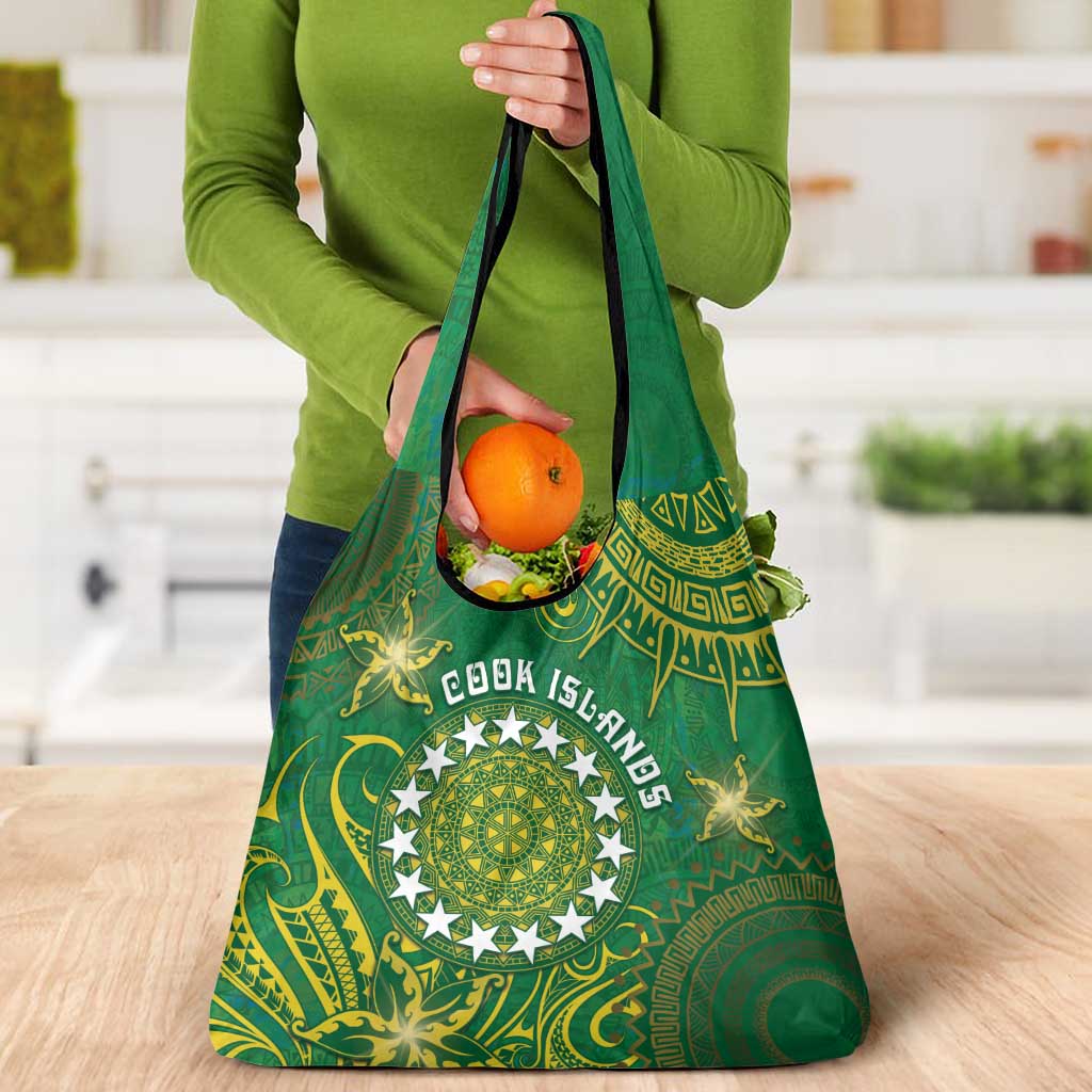 Cook Islands Grocery Bag Hibiscus Polynesian Tribal Pattern DT05 - Polynesian Pride