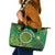 Cook Islands Leather Tote Bag Hibiscus Polynesian Tribal Pattern