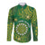 Personalised Cook Islands Long Sleeve Button Shirt Hibiscus Polynesian Tribal Pattern