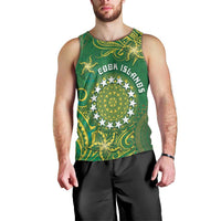 Personalised Cook Islands Men Tank Top Hibiscus Polynesian Tribal Pattern DT05 - Polynesian Pride