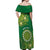Personalised Cook Islands Off Shoulder Maxi Dress Hibiscus Polynesian Tribal Pattern