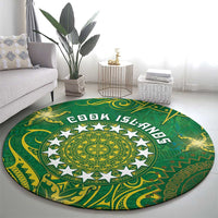 Cook Islands Round Carpet Hibiscus Polynesian Tribal Pattern