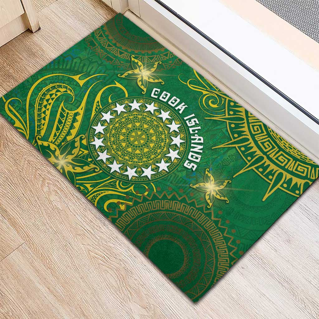 Cook Islands Rubber Doormat Hibiscus Polynesian Tribal Pattern DT05 - Polynesian Pride