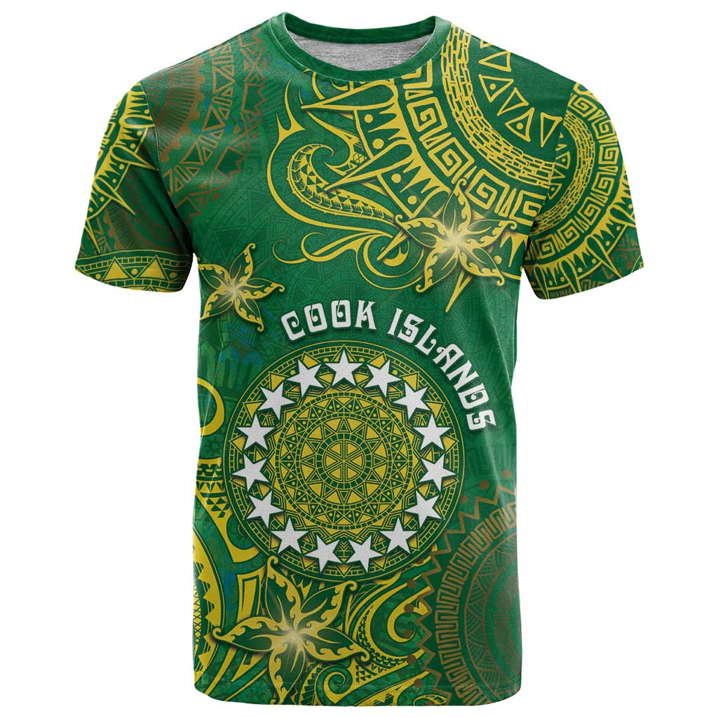 Personalised Cook Islands T Shirt Hibiscus Polynesian Tribal Pattern
