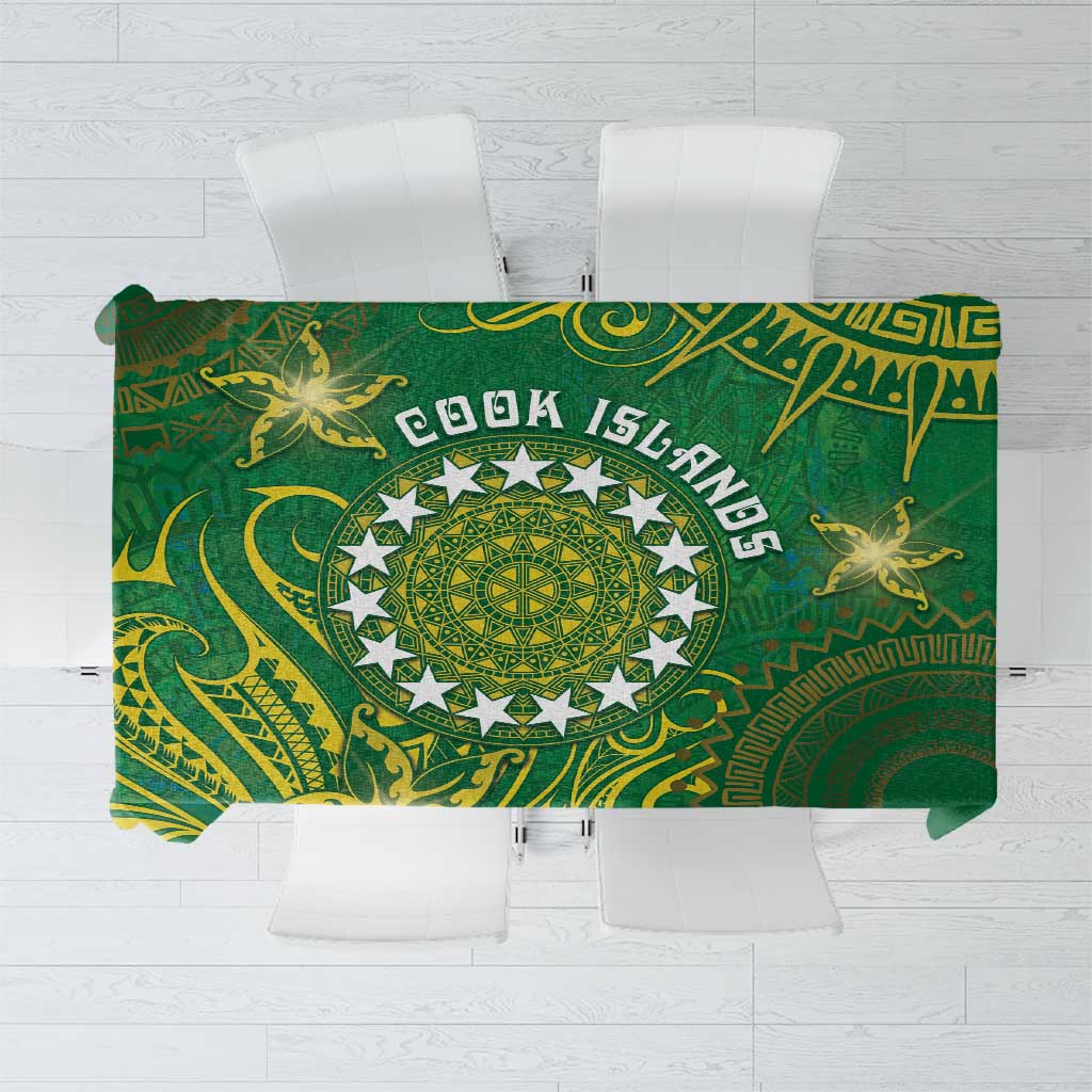Cook Islands Tablecloth Hibiscus Polynesian Tribal Pattern DT05 Green - Polynesian Pride