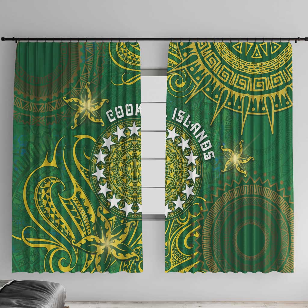 Cook Islands Window Curtain Hibiscus Polynesian Tribal Pattern