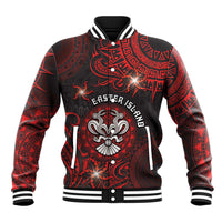 Personalised Easter Island Baseball Jacket Hibiscus Polynesian Tribal Pattern DT05 Unisex Black - Polynesian Pride