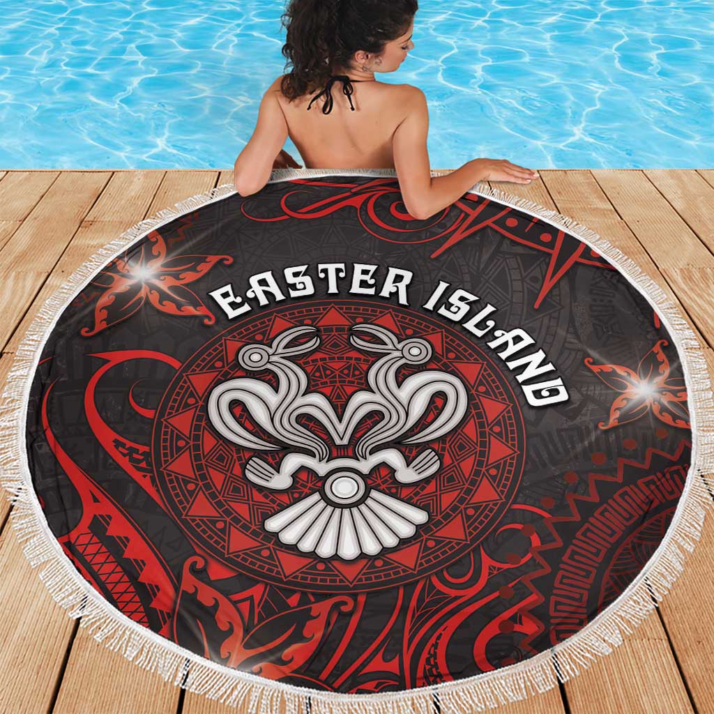 Easter Island Beach Blanket Hibiscus Polynesian Tribal Pattern DT05 - Polynesian Pride