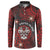 Personalised Easter Island Button Sweatshirt Hibiscus Polynesian Tribal Pattern
