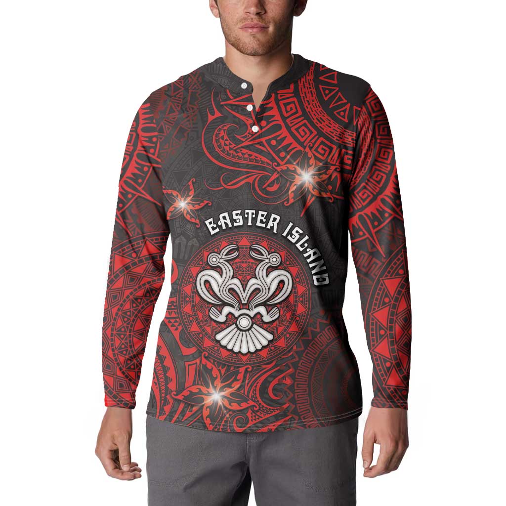 Personalised Easter Island Button Sweatshirt Hibiscus Polynesian Tribal Pattern DT05 - Polynesian Pride