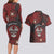 Personalised Easter Island Couples Matching Long Sleeve Bodycon Dress and Hawaiian Shirt Hibiscus Polynesian Tribal Pattern