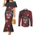 Personalised Easter Island Couples Matching Mermaid Dress and Long Sleeve Button Shirt Hibiscus Polynesian Tribal Pattern