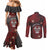 Personalised Easter Island Couples Matching Mermaid Dress and Long Sleeve Button Shirt Hibiscus Polynesian Tribal Pattern
