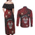 Personalised Easter Island Couples Matching Off Shoulder Maxi Dress and Long Sleeve Button Shirt Hibiscus Polynesian Tribal Pattern