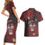 Personalised Easter Island Couples Matching Short Sleeve Bodycon Dress and Hawaiian Shirt Hibiscus Polynesian Tribal Pattern