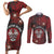 Personalised Easter Island Couples Matching Short Sleeve Bodycon Dress and Long Sleeve Button Shirt Hibiscus Polynesian Tribal Pattern