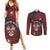 Personalised Easter Island Couples Matching Summer Maxi Dress and Long Sleeve Button Shirt Hibiscus Polynesian Tribal Pattern