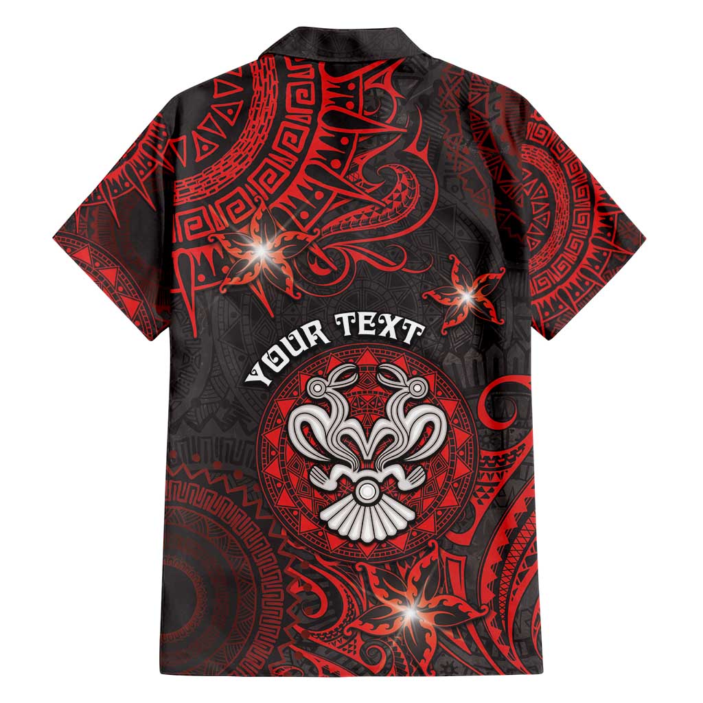 Personalised Easter Island Family Matching Off Shoulder Short Dress and Hawaiian Shirt Hibiscus Polynesian Tribal Pattern