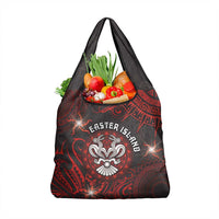 Easter Island Grocery Bag Hibiscus Polynesian Tribal Pattern DT05 1-pack One Size Black - Polynesian Pride