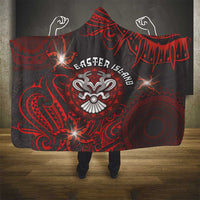 Easter Island Hooded Blanket Hibiscus Polynesian Tribal Pattern DT05 - Polynesian Pride