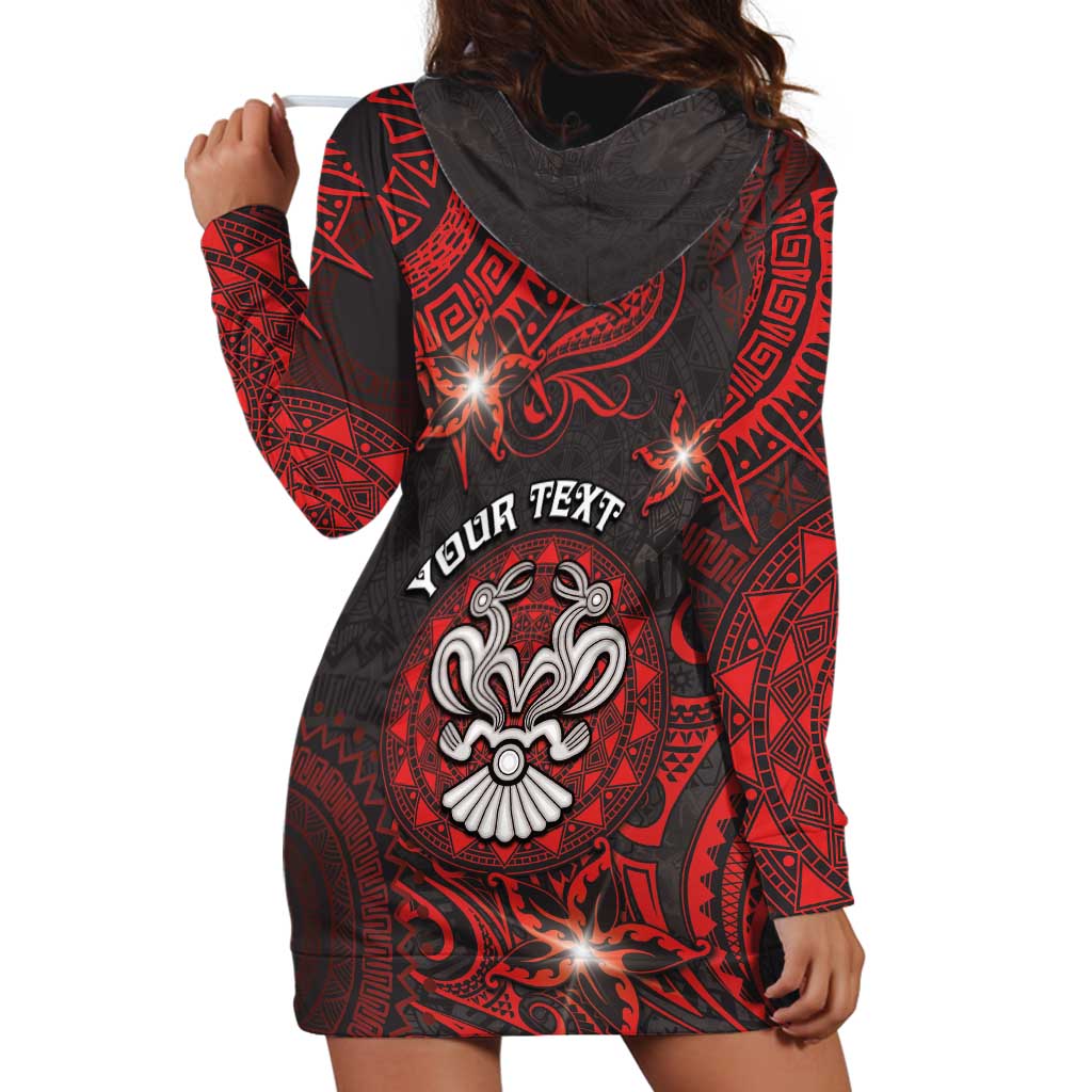 Personalised Easter Island Hoodie Dress Hibiscus Polynesian Tribal Pattern DT05 - Polynesian Pride