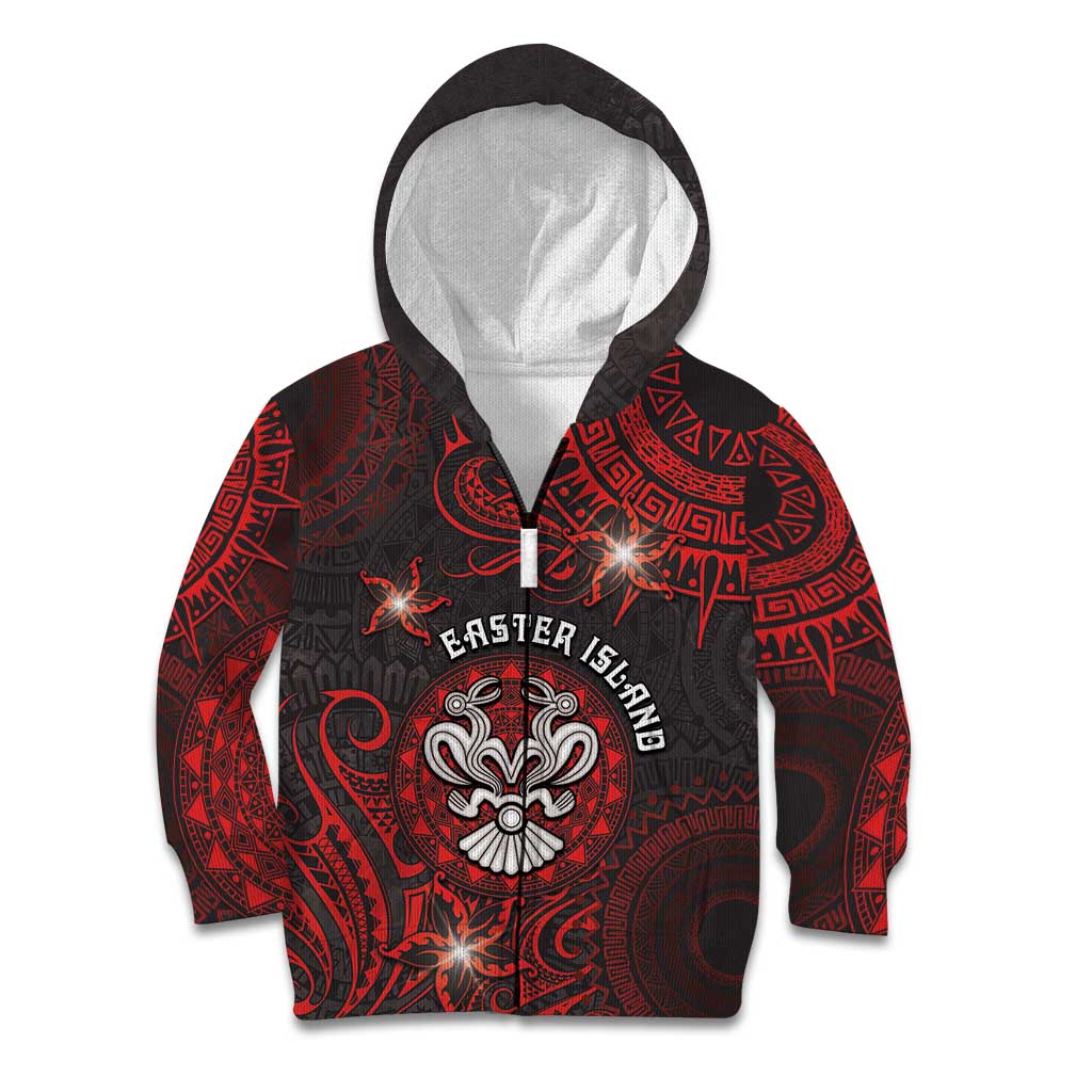 Personalised Easter Island Kid Hoodie Hibiscus Polynesian Tribal Pattern