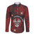 Personalised Easter Island Long Sleeve Button Shirt Hibiscus Polynesian Tribal Pattern