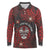 Personalised Easter Island Long Sleeve Polo Shirt Hibiscus Polynesian Tribal Pattern