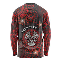 Personalised Easter Island Long Sleeve Shirt Hibiscus Polynesian Tribal Pattern DT05 - Polynesian Pride
