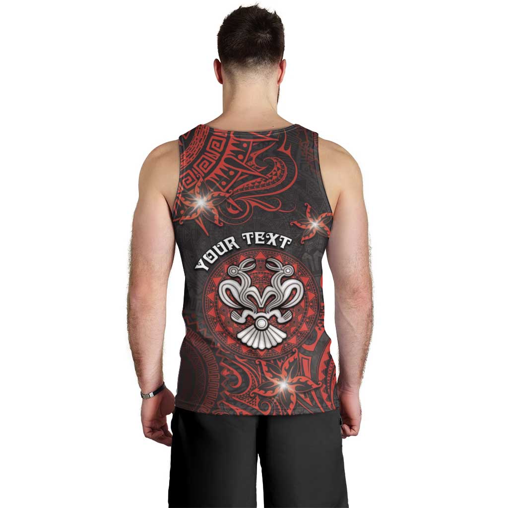 Personalised Easter Island Men Tank Top Hibiscus Polynesian Tribal Pattern DT05 - Polynesian Pride