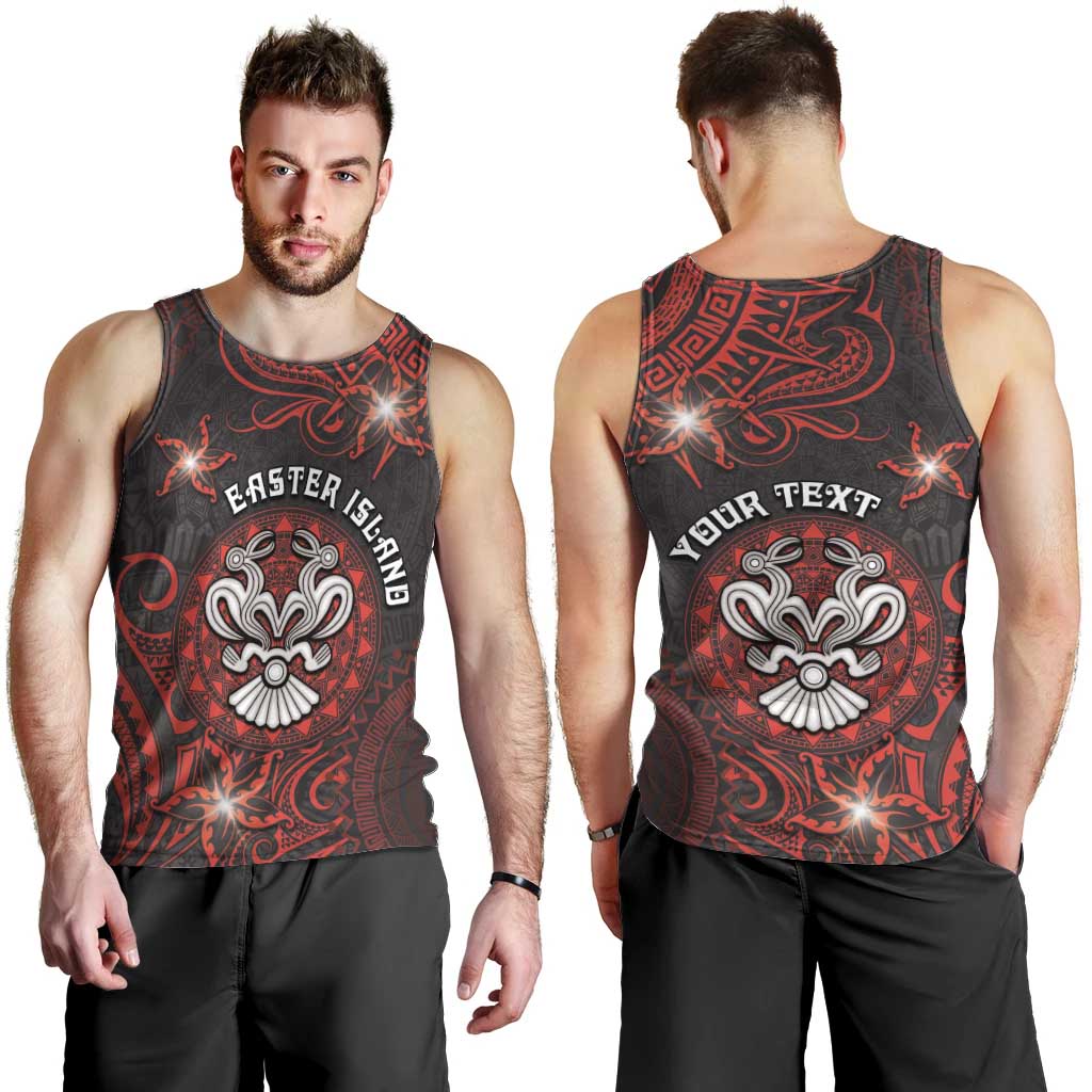 Personalised Easter Island Men Tank Top Hibiscus Polynesian Tribal Pattern DT05 - Polynesian Pride