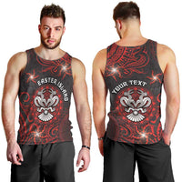Personalised Easter Island Men Tank Top Hibiscus Polynesian Tribal Pattern DT05 - Polynesian Pride