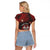 Personalised Easter Island Raglan Cropped T Shirt Hibiscus Polynesian Tribal Pattern