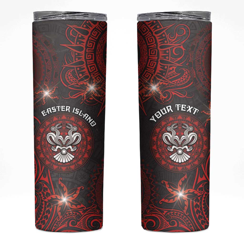 Personalised Easter Island Skinny Tumbler Hibiscus Polynesian Tribal Pattern