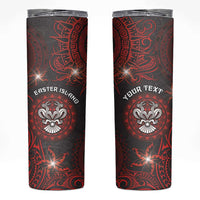 Personalised Easter Island Skinny Tumbler Hibiscus Polynesian Tribal Pattern