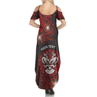 Personalised Easter Island Summer Maxi Dress Hibiscus Polynesian Tribal Pattern DT05 - Polynesian Pride