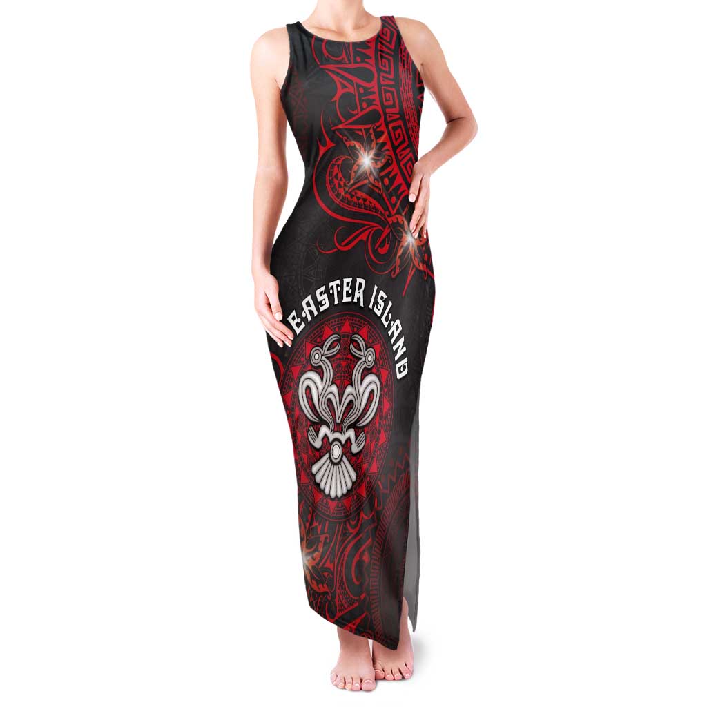 Personalised Easter Island Tank Maxi Dress Hibiscus Polynesian Tribal Pattern DT05 Women Black - Polynesian Pride