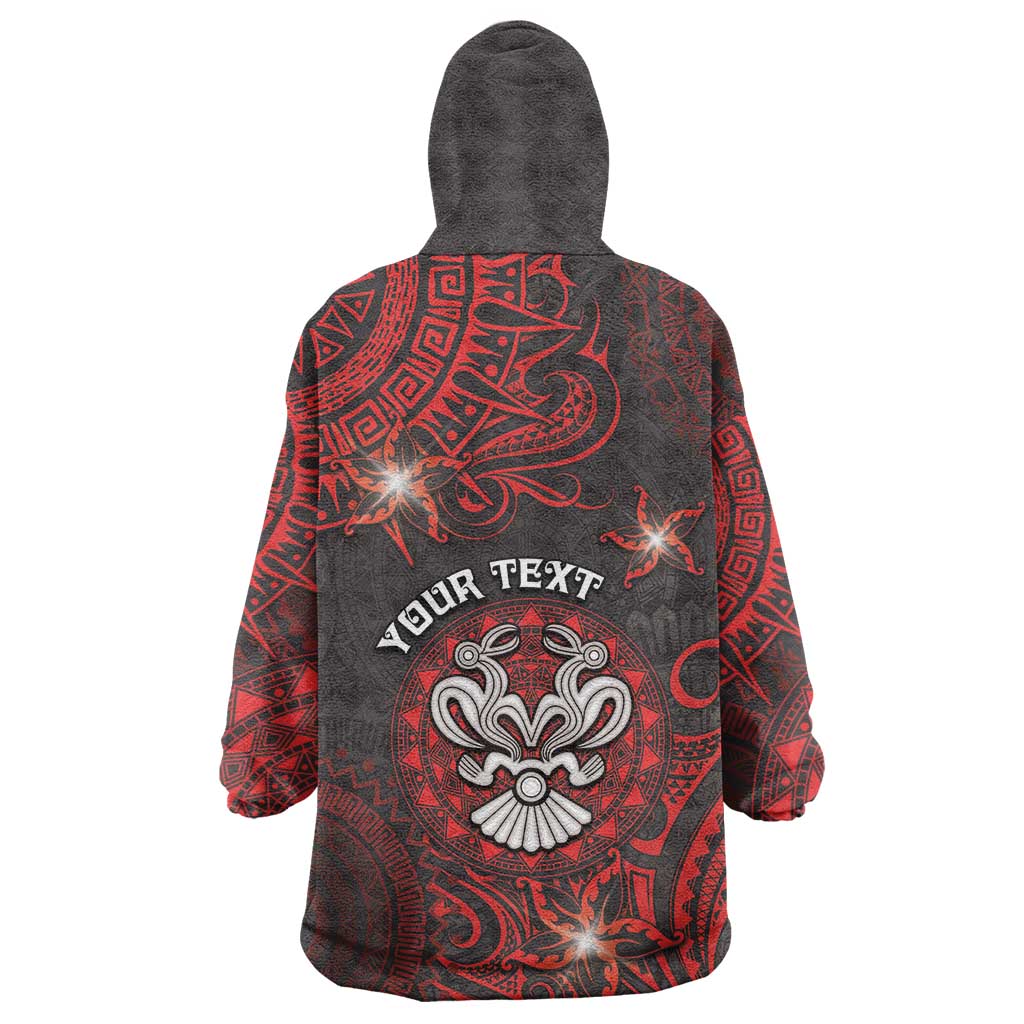 Personalised Easter Island Wearable Blanket Hoodie Hibiscus Polynesian Tribal Pattern DT05 - Polynesian Pride
