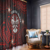 Easter Island Window Curtain Hibiscus Polynesian Tribal Pattern