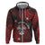 Personalised Easter Island Zip Hoodie Hibiscus Polynesian Tribal Pattern