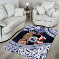 Samoa Christmas Area Rug Samoan Siva Dance With Santa - Polynesian Pride