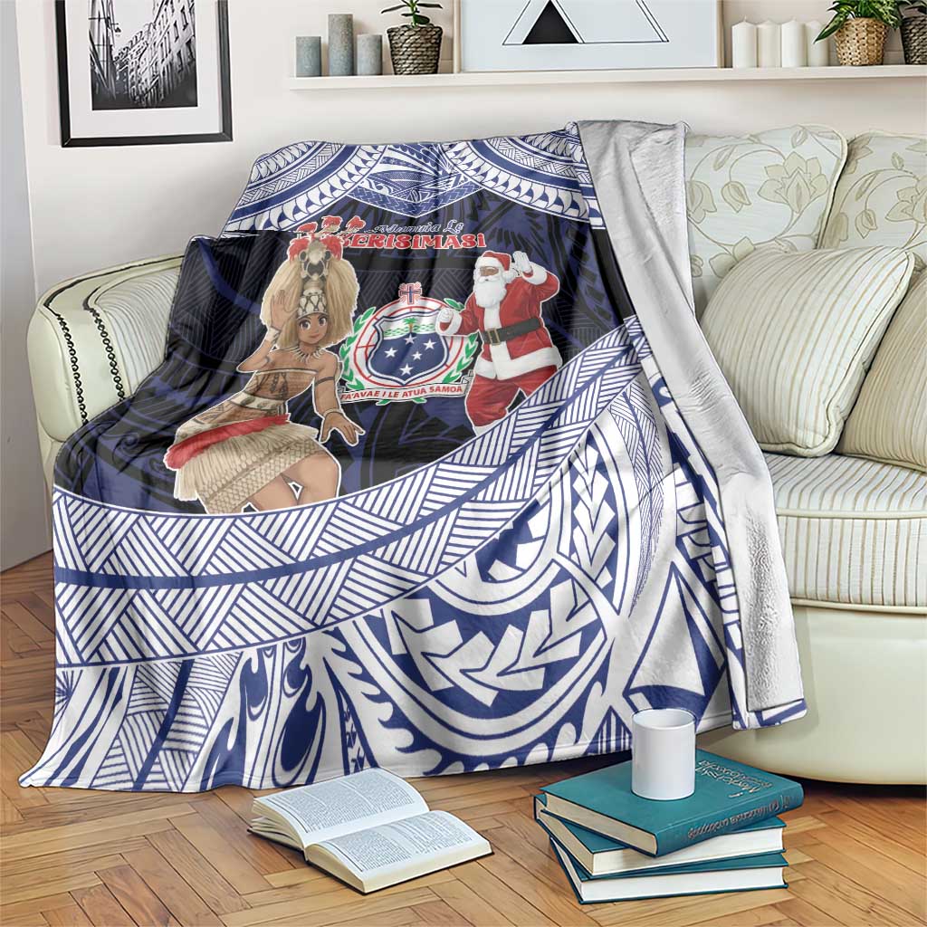 Samoa Christmas Blanket Samoan Siva Dance With Santa - Polynesian Pride