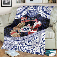 Samoa Christmas Blanket Samoan Siva Dance With Santa - Polynesian Pride