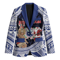 Samoa Christmas Blazer Samoan Siva Dance With Santa - Polynesian Pride