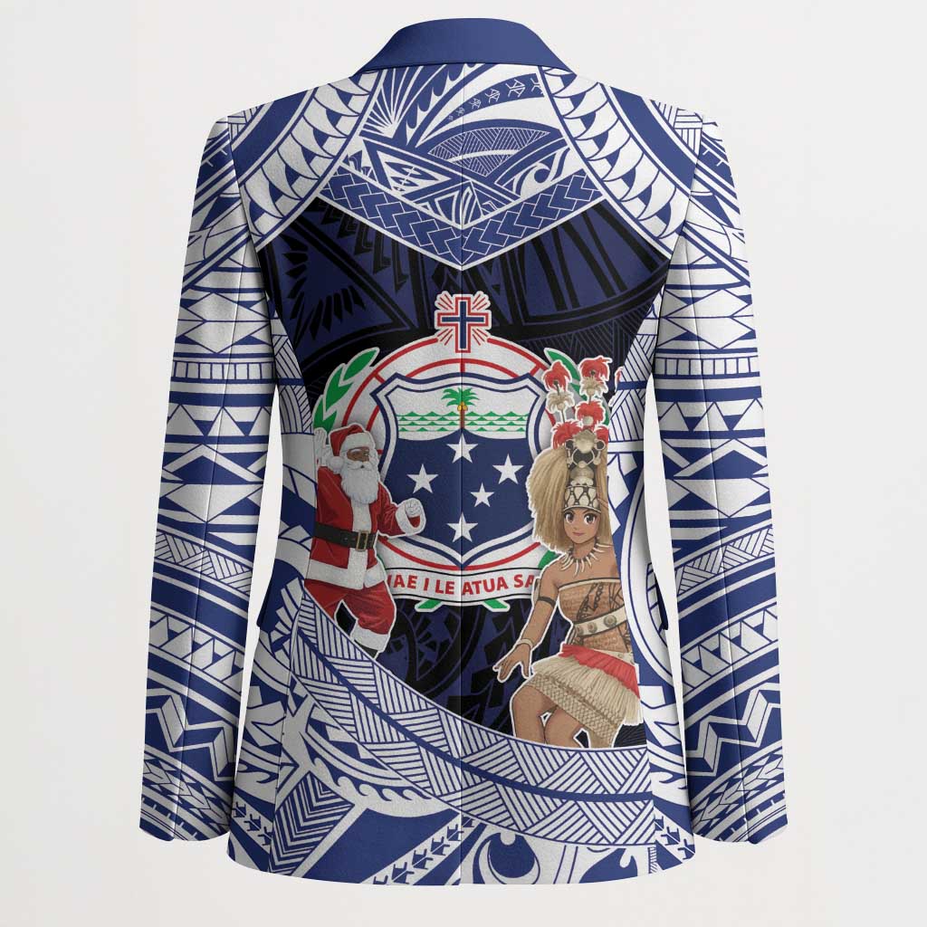 Samoa Christmas Blazer Samoan Siva Dance With Santa - Polynesian Pride