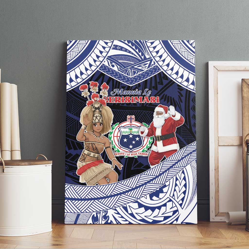 Samoa Christmas Canvas Wall Art Samoan Siva Dance With Santa - Polynesian Pride