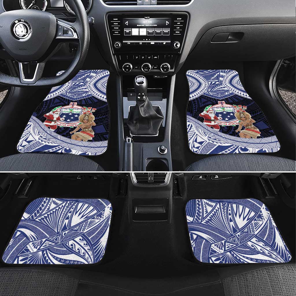 Samoa Christmas Car Mats Samoan Siva Dance With Santa - Polynesian Pride