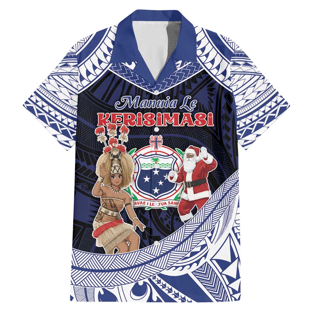 Samoa Christmas Family Matching Mermaid Dress and Hawaiian Shirt Samoan Siva Dance With Santa - Polynesian Pride